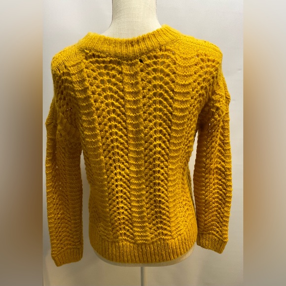 Madewell Windemere Pointelle Pullover Sweater yellow Sz XS - Picture 3 of 7